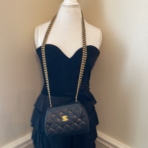 Chanel Vintage Quilted Multi-chain 24K Gold Coated Hardware Mini Crossbody Bag - Picture 3 of 17